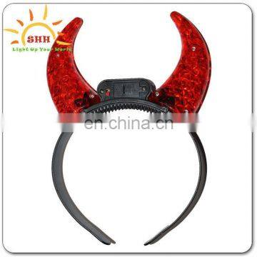 Colored blinky LED devil horn headband in shenzhen