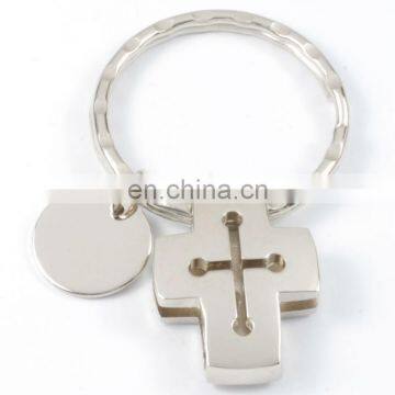 OEM Factory direct price 3D Cross Metal Keychain Key ring