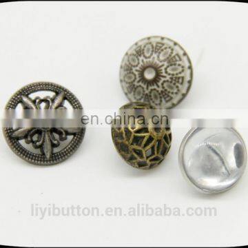 bronze mushroom hollow zinc alloy sewing button with high quality for garment