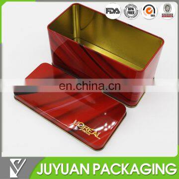 wholesale rectangular custom metal comestic packaging tin box manufacturer