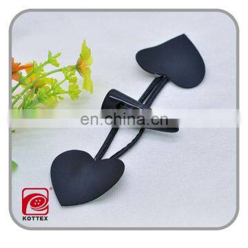 horn toggle button with heart shaped leather,imitation button made from polyester/plastic