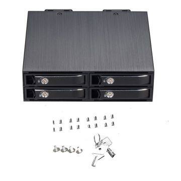 2.5in Aluminum 4-bay Mobile Rack Backplane for 2.5in SATA/ MiniSAS Drives Hot Swap SSDs/HDDs From 7-15mm Hdd Enclosure photo-5
