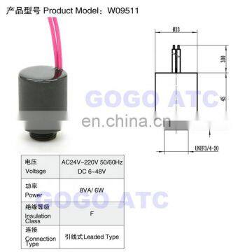 GOGO Only Coil for PP Series Valve Solenoid Coil Lead Type W09511 9VA 8VA/6W 24VDC 12V DC 220V AC 110V AC photo-2