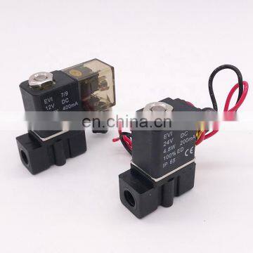 2P025-08/06 NBR 2 way Pneumatic small solenoid valve 1/8" 1/4" NPT AC DC electric plastic valve with wire lead LED light type