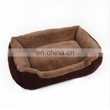 Wholesale Premium Modern Plush Soft Warm Washable Solid Color Square Sofa Style Pet Bed