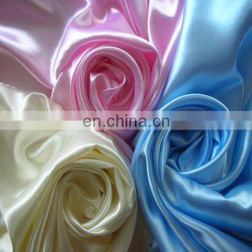 Cheap price wholesale bright polyester shining satin fabric for bedding/dress