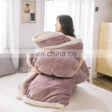 Fashion simple family blanket nap cover 100%polyester blanket bed