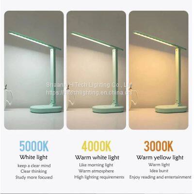 LED Desk Lamp Foldable 3-color Stepless Dimmable Touch Desk Lamp DC5V Office Learning USB Charging Bedside Reading Night Light photo-3