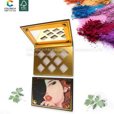 Customized Empty Gift Box Makeup Set Carved Matte Shimmer Empty Magnetic Eyeshadow Palette Book Eyeshadow and Contour Pallets photo-4