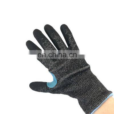 18G Superior Cut Level D Nitrile Coated Cut Resistant Gloves Metal Fabrication Safety Working Gloves Reinforced Anti-Cut Gloves
