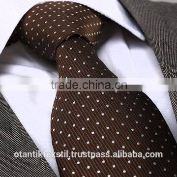 Brown Polka Dot Silk tie, necktie, neck tie, corbata, gravate, krawatte, cravatta, fashion tie