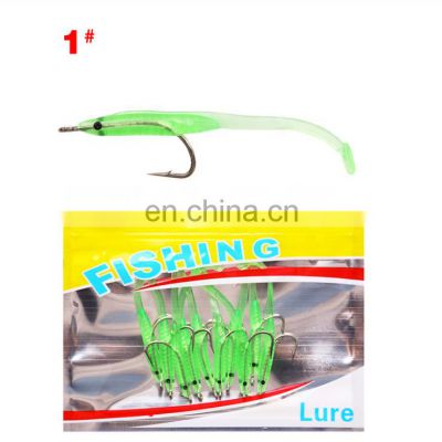 10 PCs/Lot 70mm 1g fishing soft lure rubber eel jig with stainless steel hook