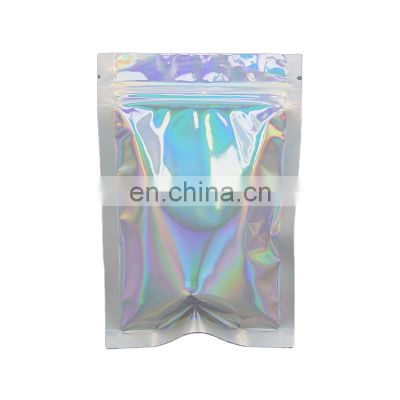 Factory Supply hot sales customized Printed Holographic Foil Ziplock Packaging plastic Mylar zipper bag food