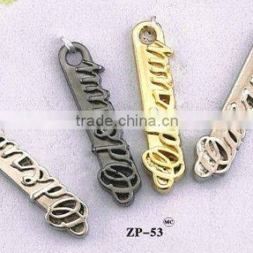 the fashion shiny metal logo pullers