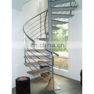 Customized spiral staircase stainless steel spiral wood stairs