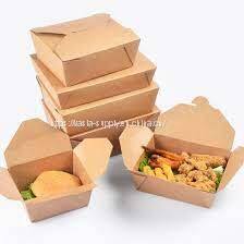 Biodegradable fast food togo cardboard box Kraft Paper Take Out Food Boxes Wholesale