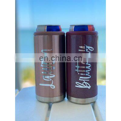 Travel Stainless Steel 12oz Silm Can Cooler for Cans and Bottles,Double Walled Vacuum Insulated Beer Bottle Holder for Summer photo-3