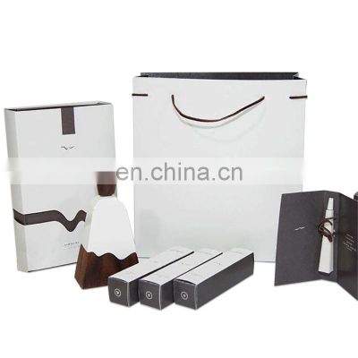 100ml bottle Eau De Toilette perfume gift box set verpackung with paper bag die cut template custom printed