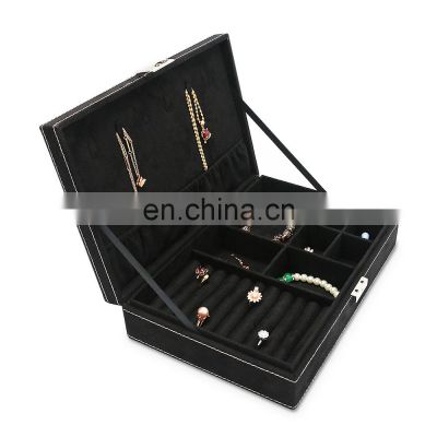 Wholesale Earrings Ring Necklace Girls With Lock Velvet Jewelry Packaging Boxes Leather Box