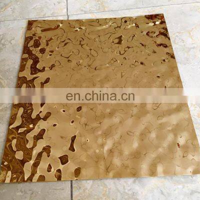 Ss304 1.0mm Stamped Water Ripple Metal Embossing Designs Color Metal Stainless Steel Sheet And Plate For Ceiling Decoration