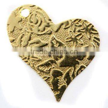 Jewelry findings Love Heart Shape Brass Charms Brass Pendants