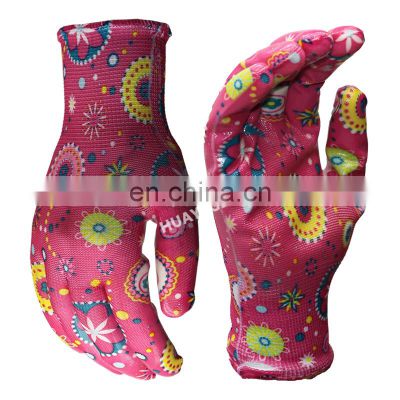 13 Gauge Polyester Liner Glove Garden Children Gardening Gloves Nitrile Dipping Gloves