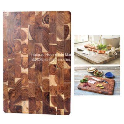 Premium OEM/Wholesale Custom Personalized Multifunction Acacia Wood Chopping Boards Block Kitchen Wooden End Grain Cutting Board photo-3