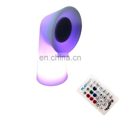 New mini led table lamp design wireless Portable Round Wireless Bt Speaker TWS function hot sale ice bucket led light speaker