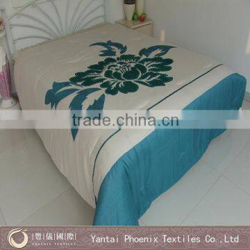 Chinese floral embroidery applique bedding