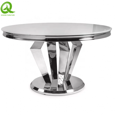 Dining Room Furniture Stainless Steel Base Tables Dinner Glass Table For Parties