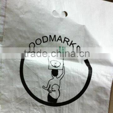 pp woven shopping bag plastic shopping bag with handle line