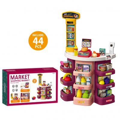 Children's Mini DIY Kitchen Set Plastic Fast Food Table Cash Register Supermarket Stall Shopping-Playworkbench Box Packed