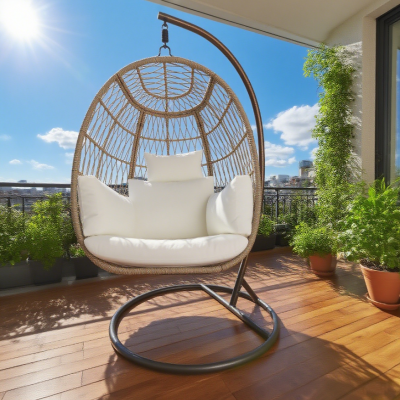 Guangdong Factory Wholesale Big Egg Large Size Hanging Egg Chair with Stand