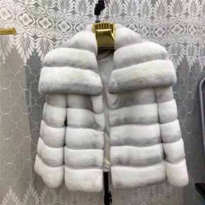 Fur Coat Rex Rabbit Fur Navy Collar Short Jacket Trendy Chinchilla Large Size Lapel Winter Thickened