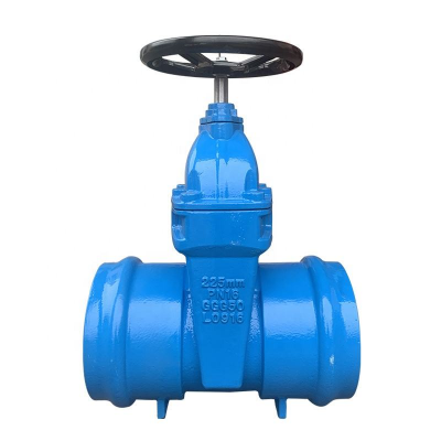 DIN 3352 Hand Wheel Ductile Iron Double Socket Grooved End Gate Valve Used for PVC Pipes