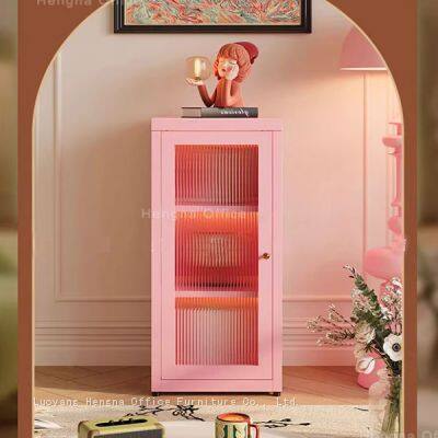 HN-XL7 Metal Glass Sideboard, High Loading, KD Structure for Global Wholesale with 3C Certified Glass and Quick Assembly, Professional China Custom