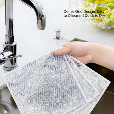 Factory Direct Sales Oil-Free Cleaning Steel Wire Cloth Kitchen Stove Spot Silver Dish Washing Cloth photo-2