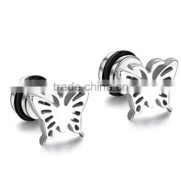 2PCS Womens Girls Stainless Steel Hollow Butterfly Stud Earring Nickle Free