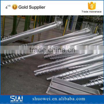 Square ground anchor screw for solar foundation