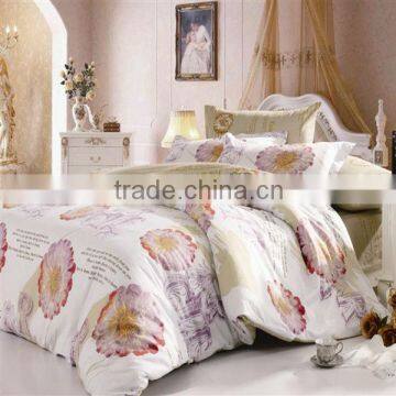 Pigment Print Flower Bedding Cotton Duvet Cover Bed Set