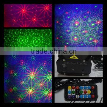 New Developed Multi Pattern LED Remote Control Laser Light with RGB color Background