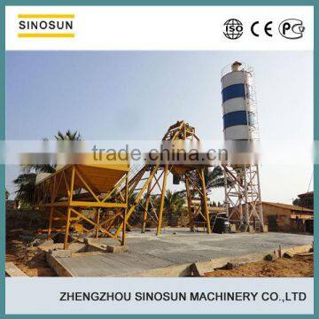 HZS75 concrete mixing plant,stationary concrete batching plant