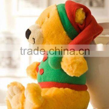 Soft Toy Bear Wearing Christmas Hat and Clothes/Gift Toy Bear for Christmas /Stuffed Toy Bear in Clothes photo-2