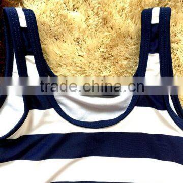 White and Black Stripes Children Swimwear,with a Customized Printing on Front, One Piece Kids Swimsuit,girls Swimwear photo-3