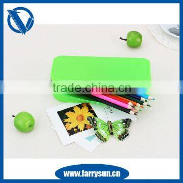 Custom silicone rubber colored pencil cases/ pencil case bag/ cute pencil pouch