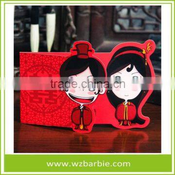 2015 Newest design Vintage Style Red Wedding Invitation Card