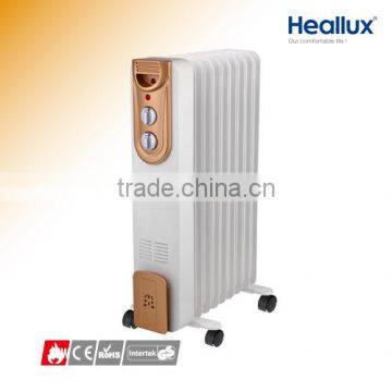 Oil filled heater with tip-over protection / CE LVD EMC