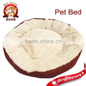 Deluxe Plush 21" Round RED Faux Suede & Fur Pet Dog Cat Bed Pillow Cuddler NEW photo-3