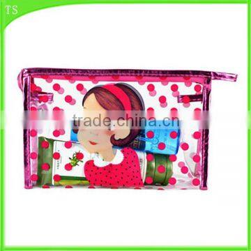 fashion transparent PVC for cartoon cosmetic bag simple small makeup bag