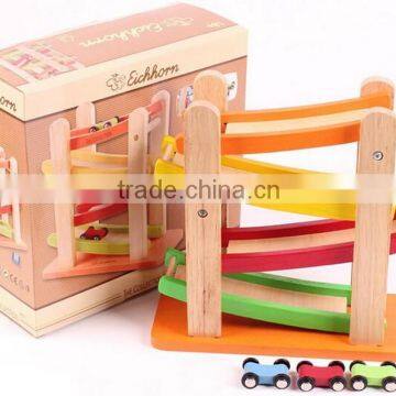 New Product Wooden Car Toys OEM Classical Ramp Racer Wooden Sliding Car Toy for Kids EZ5105